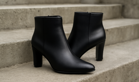bottines elegantes posees sur escalier en béton