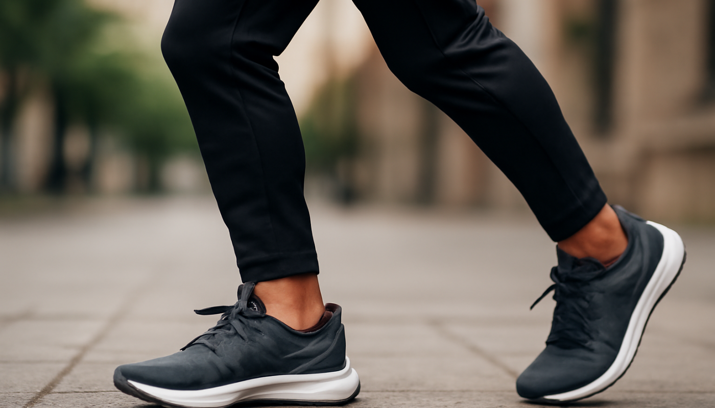 personne marchant vite chaussure de sport