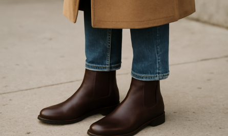 bottines simples associees a jean et manteau
