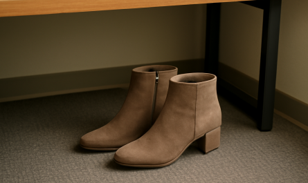 bottines posees sous un bureau