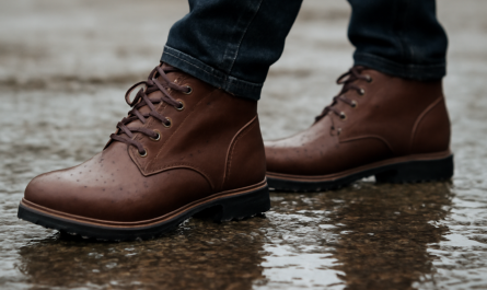 bottines waterproof marchant sur sol mouille