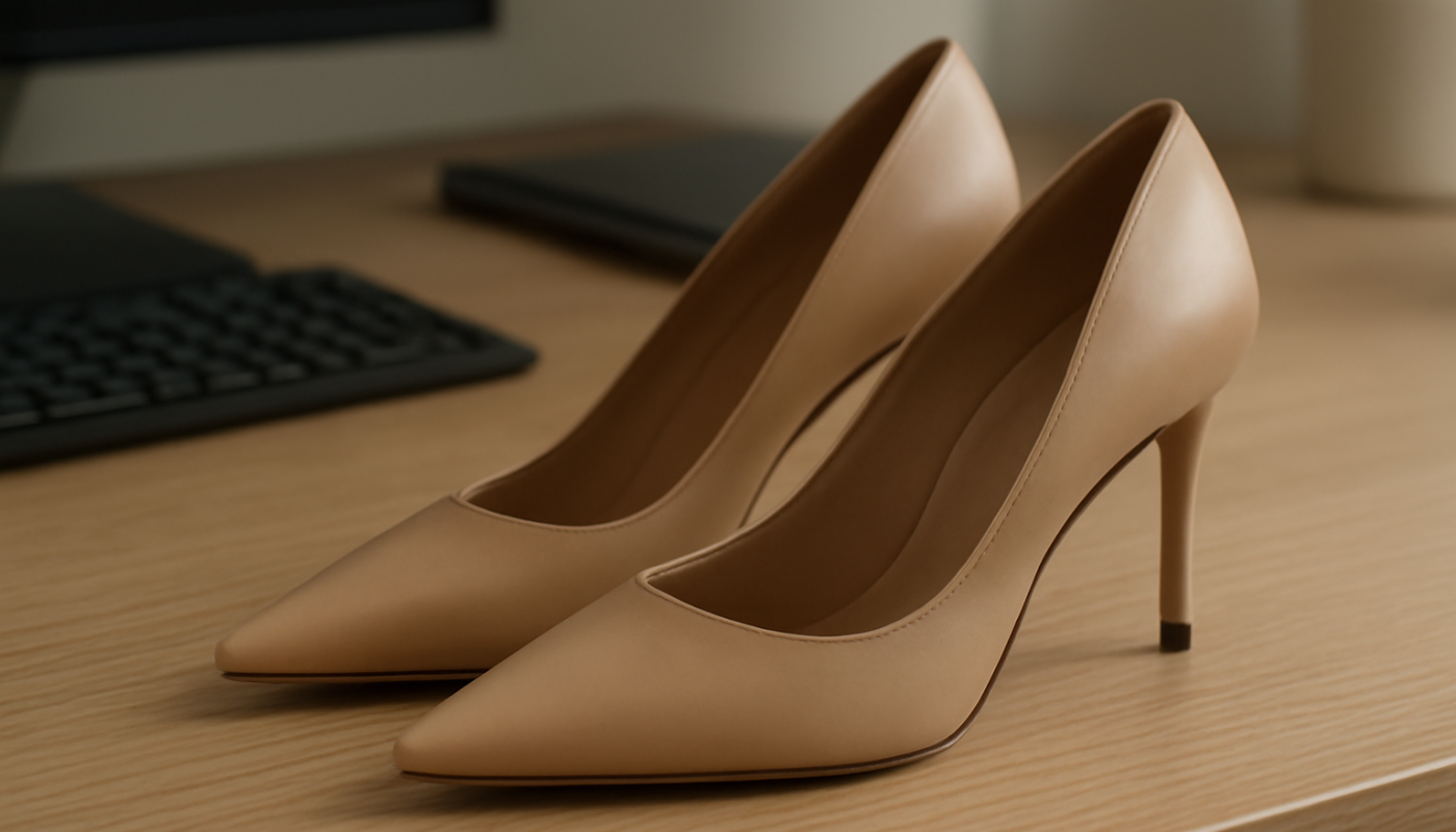 paire d'escarpins posée sur bureau