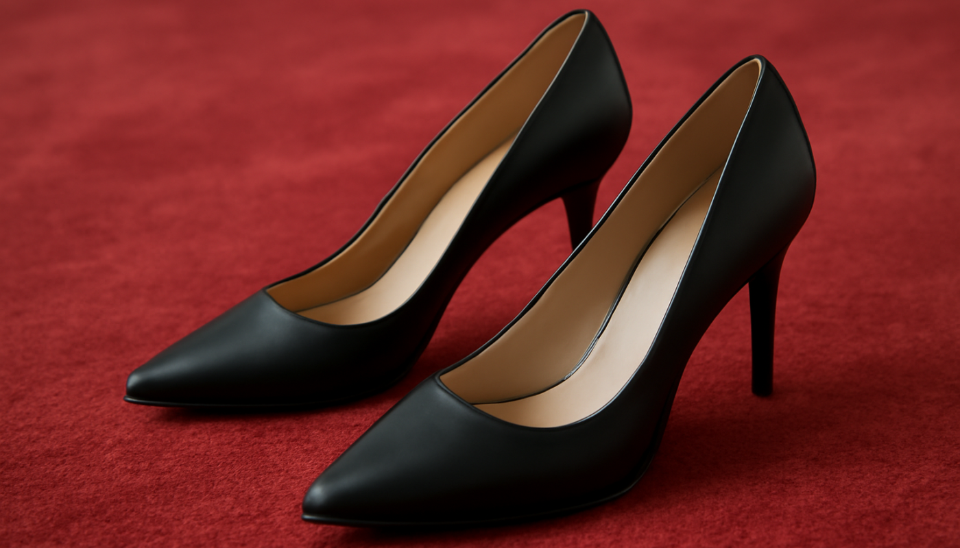 escarpins poses sur tapis rouge