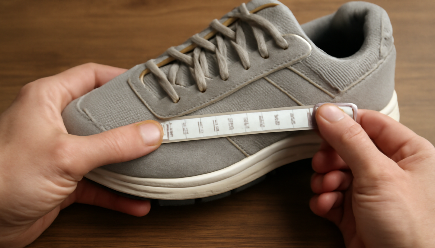 mains mesurant largeur d'une basket
