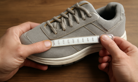 mains mesurant largeur d'une basket