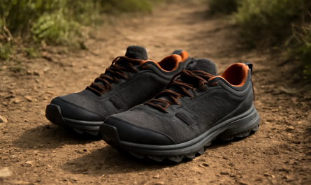 paire de chaussures de trail sur sentier