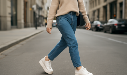 femme en baskets plateforme marchant en ville,mansur-baskets-plateforme