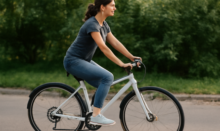 femme à vélo portant des baskets