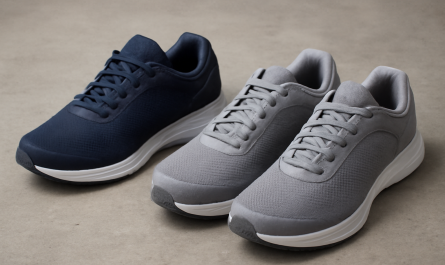 deux paires de chaussures de sport cote a cote