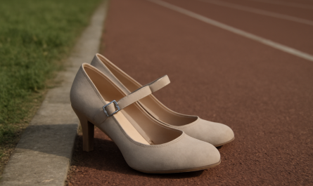 escarpins à bride posés près d'une piste
