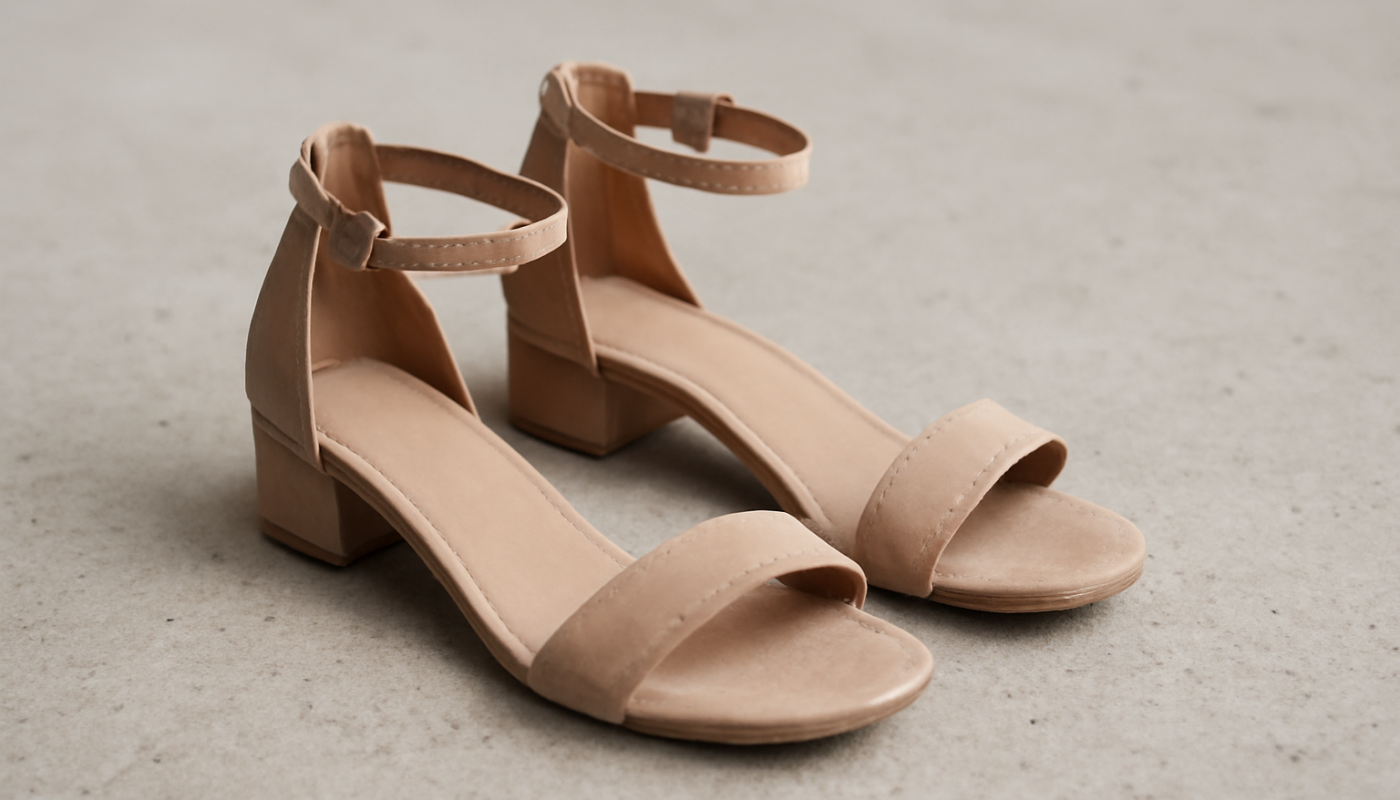 sandales a bride cheville posees sur sol