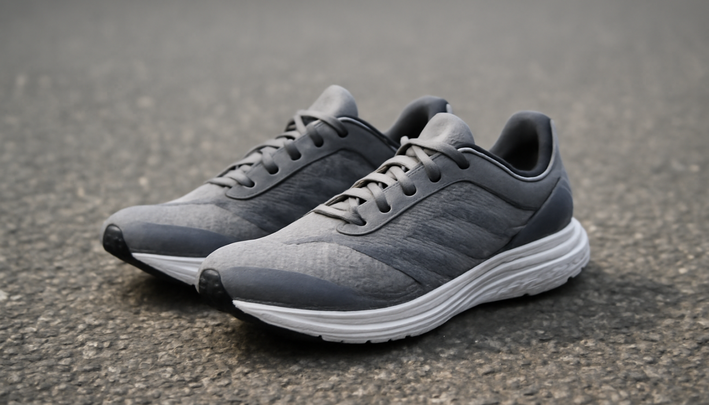 paire de running sur bitume urbain