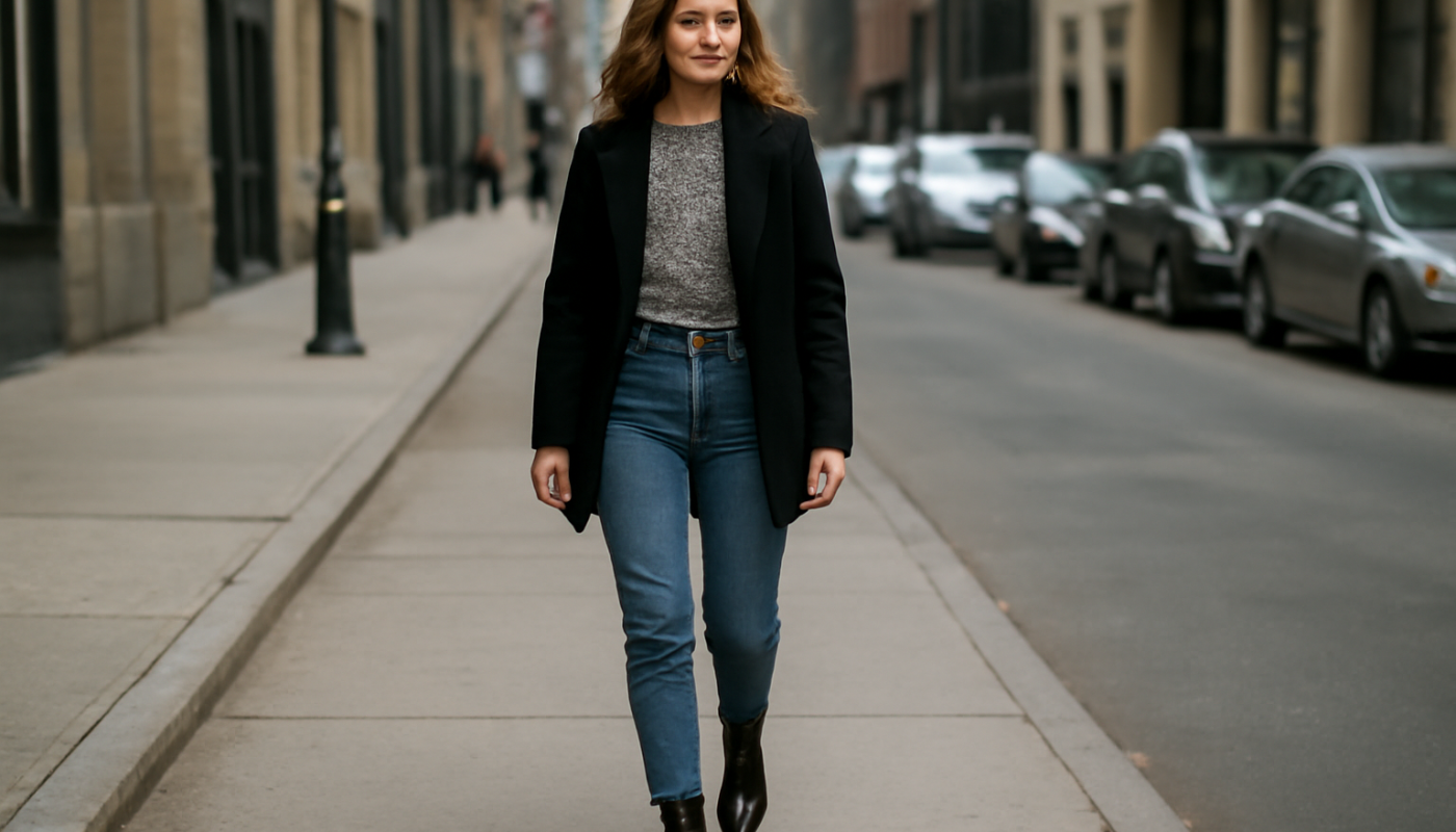 femme en bottines lors d'une sortie urbaine