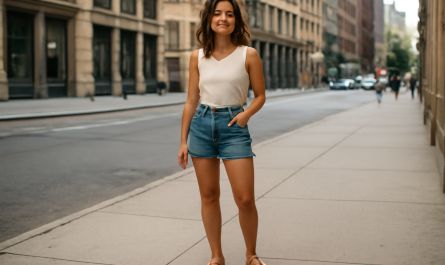 femme portant short et sandales en ville