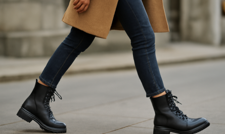 femme marchant en bottines urbaines