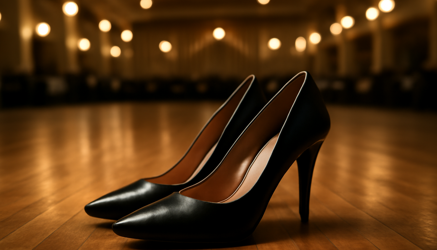 talons posés près d'une piste de danse