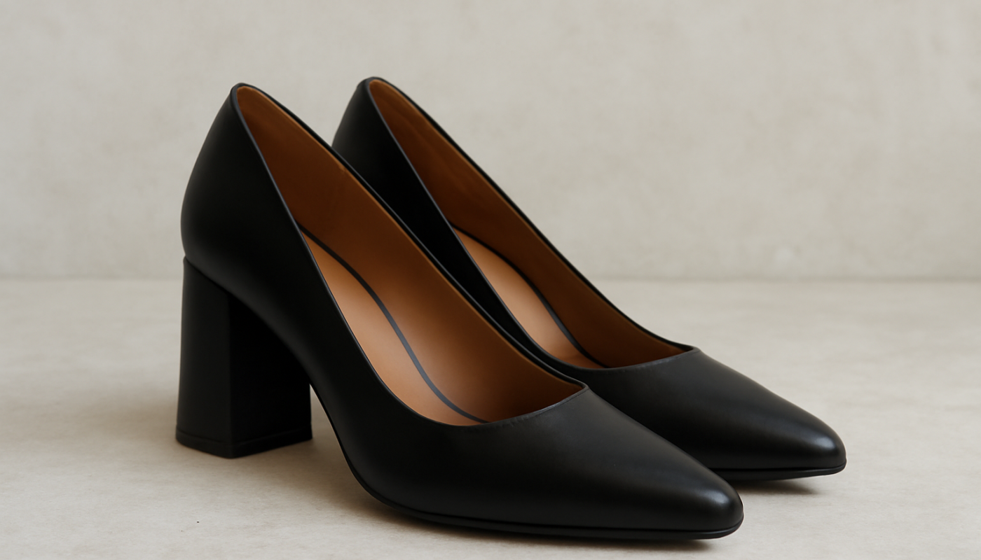 paire d'escarpins avec talon large