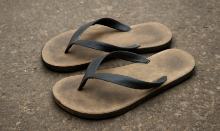 tongs usees posees sur sol exterieur