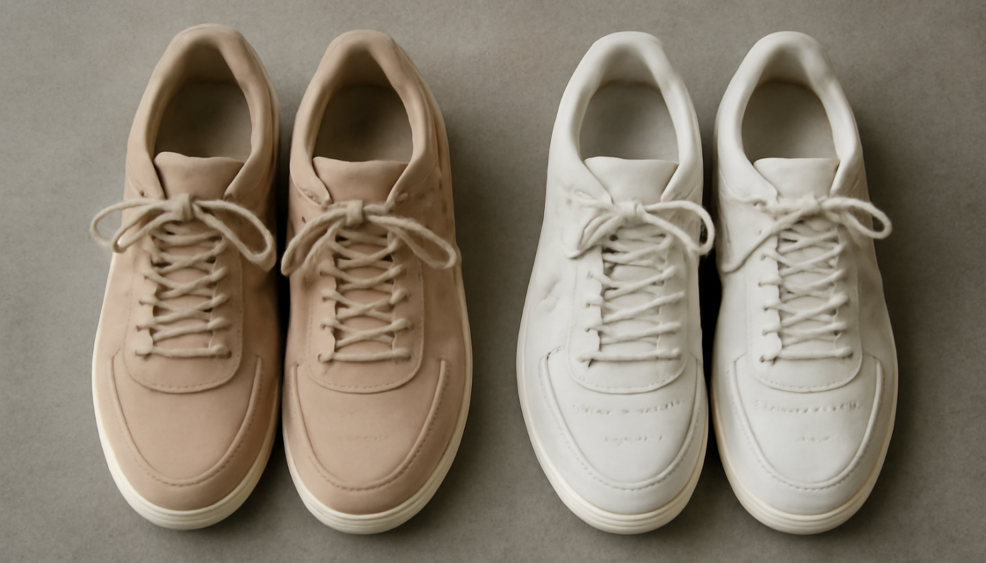 deux paires de baskets cote a cote