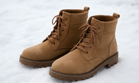 bottines posees sur sol enneigé