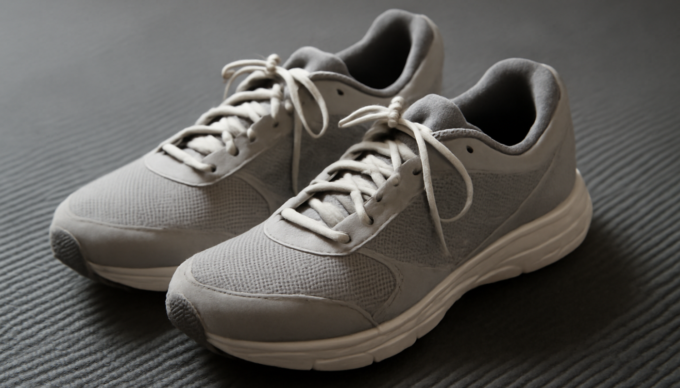 paire de chaussures de training sur tapis