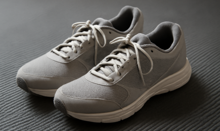 paire de chaussures de training sur tapis