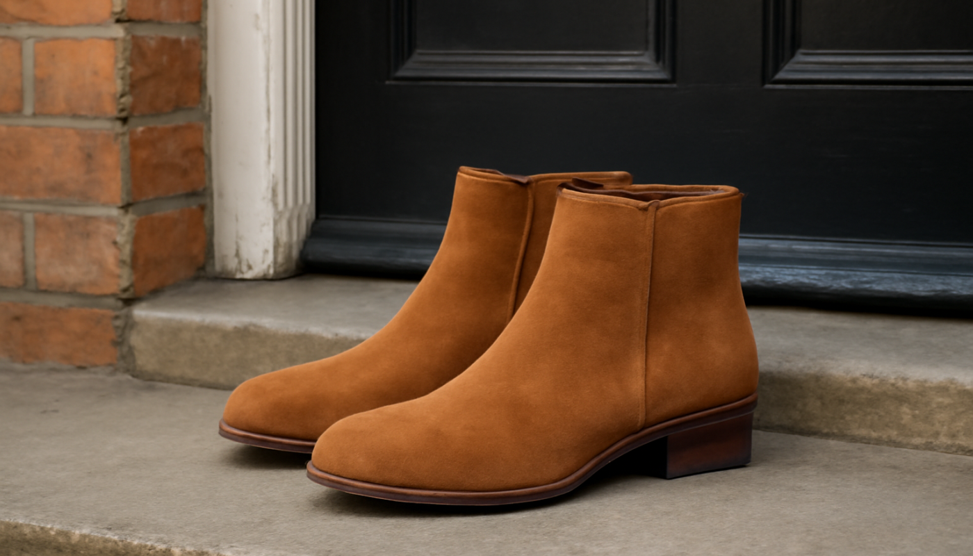 bottines posées près d'une porte d'entrée