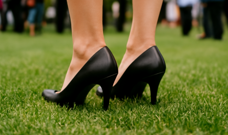 talons plantés sur pelouse lors d'un évènement