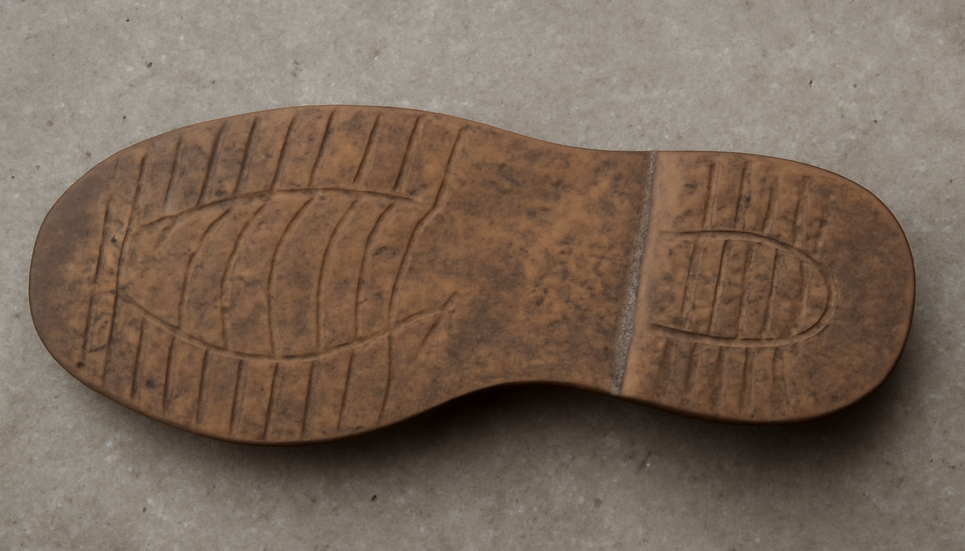 semelle de chaussure visible avec usure
