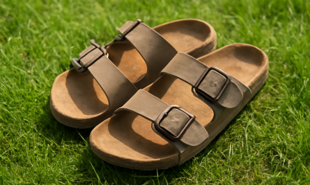 sandales posées sur plaid d'herbe verte