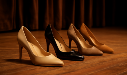 paires de talons posées sur scène en bois