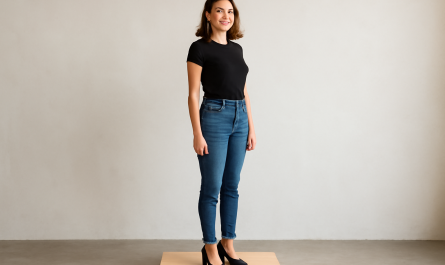 femme debout portant talons stables sur estrade