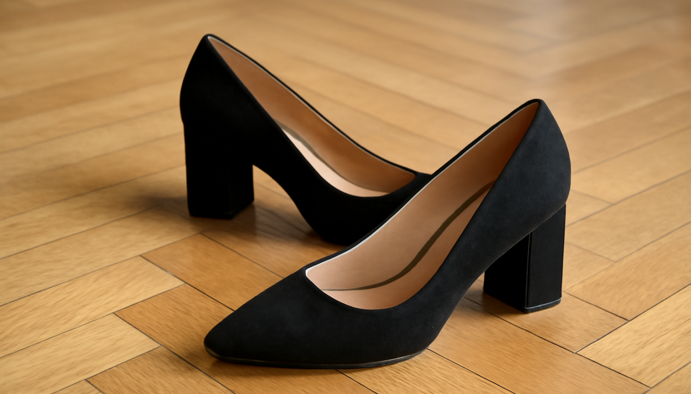 talons blocs poses sur parquet