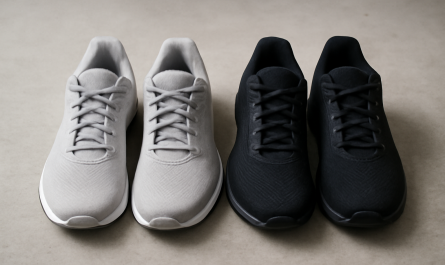 deux paires de chaussures sport cote a cote