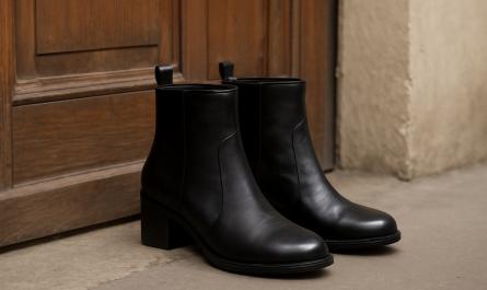 paire de bottines posées près d'une porte