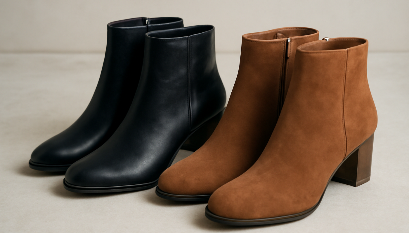 deux paires de bottines posees cote a cote