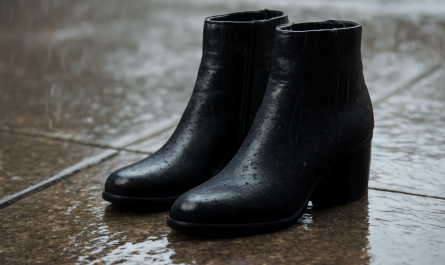 bottines sous pluie légère sur trottoir