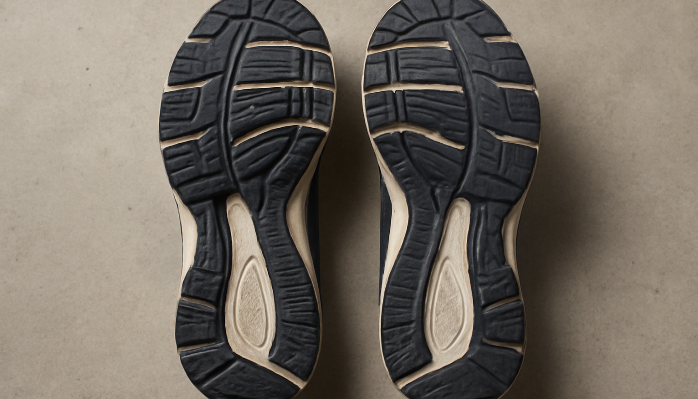 semelles de chaussures sport montrées côté intérieur