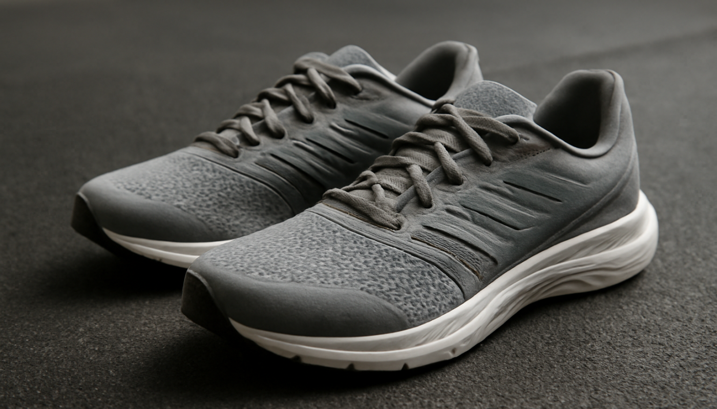 paire de chaussures sport sur tapis de gym