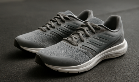 paire de chaussures sport sur tapis de gym