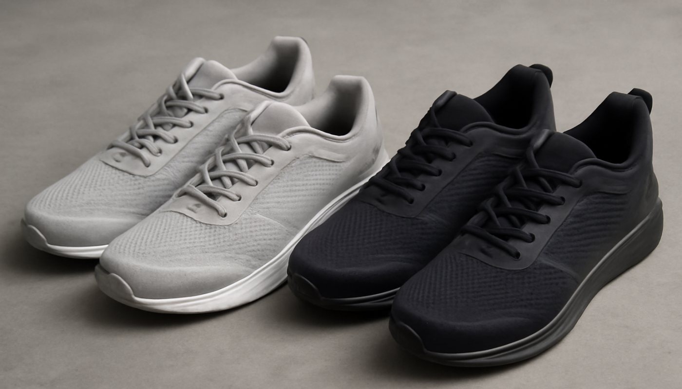 deux paires de chaussures sport cote a cote