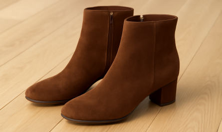 paire de bottines posee sur parquet clair