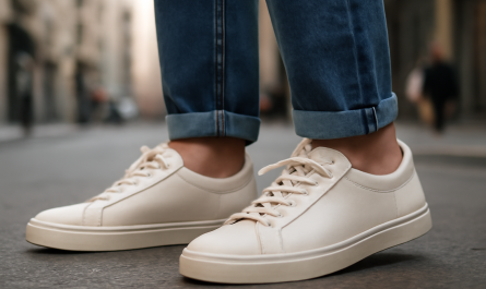 baskets basses portees par une personne en ville