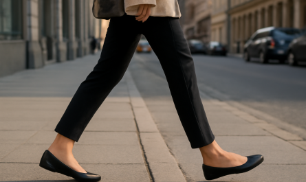 personne marchant en talons bas en ville