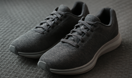 paire de chaussures sport posées sur tapis de gym