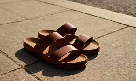 sandales posées sur trottoir urbain ensoleillé