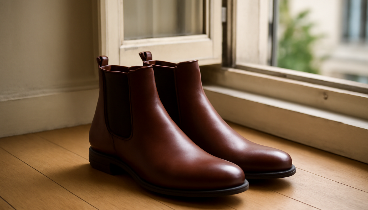 bottines posées près d'une fenêtre ouverte