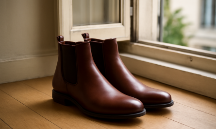 bottines posées près d'une fenêtre ouverte