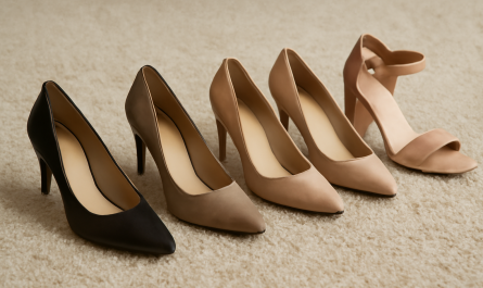 talons differents alignes sur tapis doux