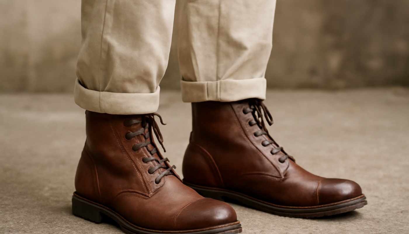 bottines montantes portées avec pantalon léger